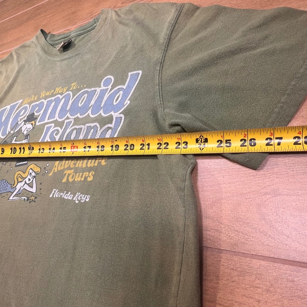 Fossil Brand Mens T‎ Shirt Sz L Green Mermaid Island Adventure Tours Florida Y2K - Picture 4 of 8